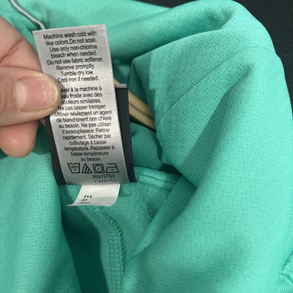 Champion Duo Dry Cowl Neck Sweatshirt Womens L Mint Fleece Lined Workout Running - Picture 7 of 9